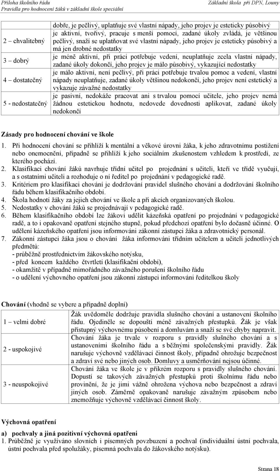 dokončí, jeho projev je málo působivý, vykazující nedostatky je málo aktivní, není pečlivý, při práci potřebuje trvalou pomoc a vedení, vlastní nápady neuplatňuje, zadané úkoly většinou nedokončí,