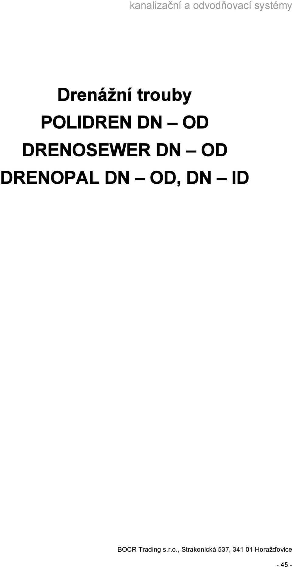 DRENOSEWER DN OD