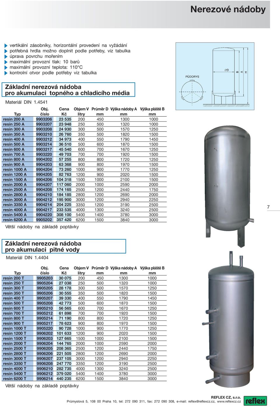 4541 Objem V Průměr D Výška nádoby A Výška pláště B litry mm mm mm resin 200 A 9903206 23 535 200 450 1300 1000 resin 250 A 9903207 23 948 250 500 1320 1000 resin 300 A 9903208 24 930 300 500 1570