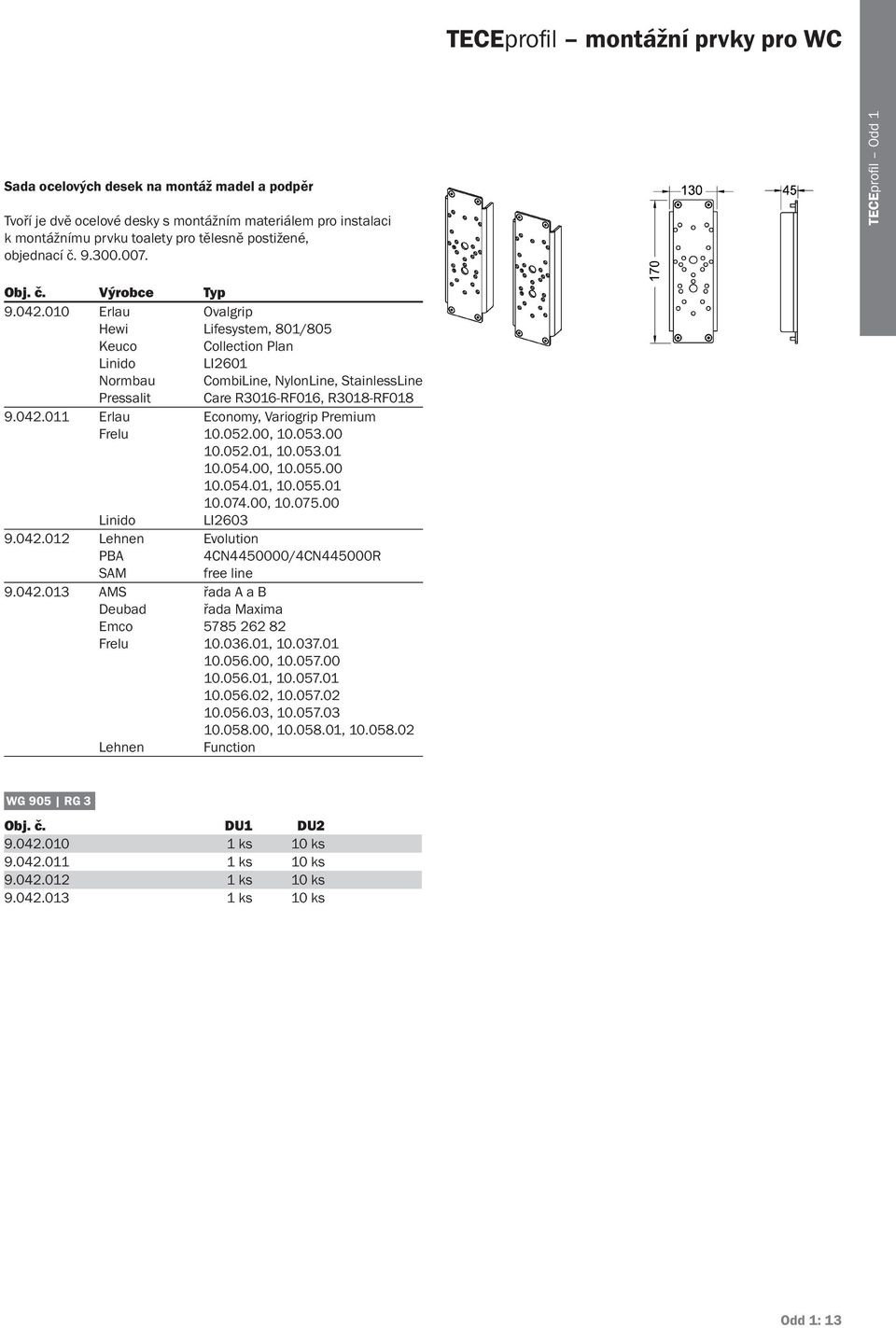 010 Erlau Hewi Keuco Linido Normbau Pressalit Ovalgrip Lifesystem, 801/805 Collection Plan LI2601 CombiLine, NylonLine, StainlessLine Care R3016-RF016, R3018-RF018 9.042.011 Erlau Frelu Linido 9.042.012 Lehnen PBA SAM 9.