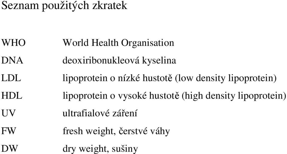 (low density lipoprotein) lipoprotein o vysoké hustotě (high density
