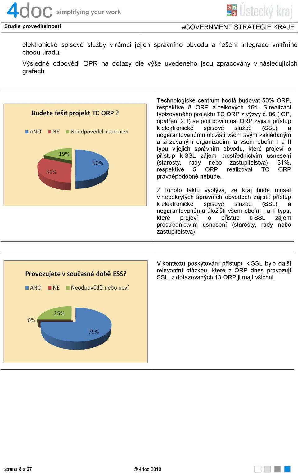 1) se pojí povinnost ORP zajistit přístup k elektronické spisové službě (SSL) a negarantovanému úložišti všem svým zakládaným a zřizovaným organizacím, a všem obcím I a II typu v jejich správním