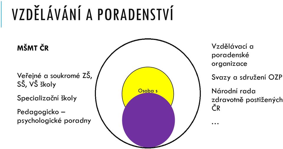 poradny Osoba s disabilitou Vzdělávací a poradenské