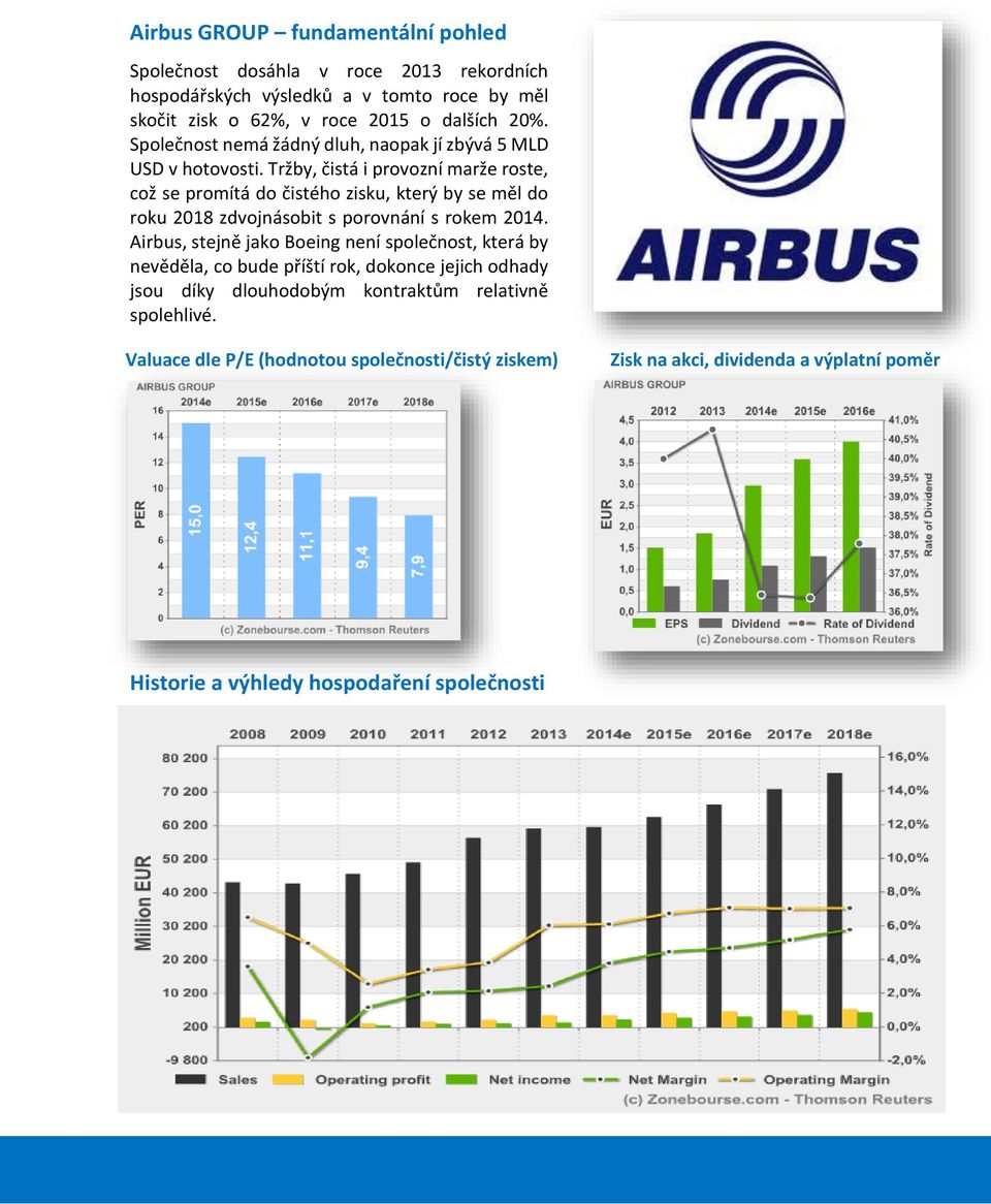 Tržby, čistá i provozní marže roste, což se promítá do čistého zisku, který by se měl do roku 2018 zdvojnásobit s porovnání s rokem 2014.