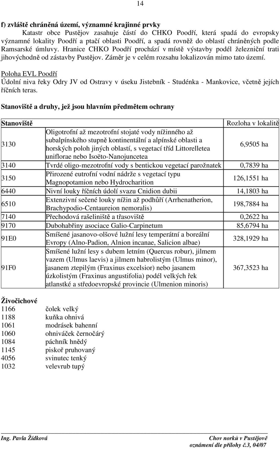 Poloha EVL Poodří Údolní niva řeky Odry JV od Ostravy v úseku Jistebník - Studénka - Mankovice, včetně jejích říčních teras.