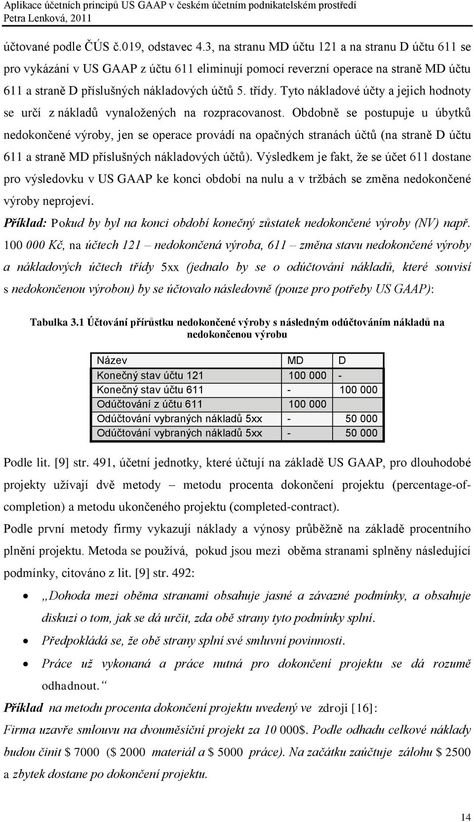 Tyto nákladové účty a jejich hodnoty se určí z nákladů vynaloţených na rozpracovanost.