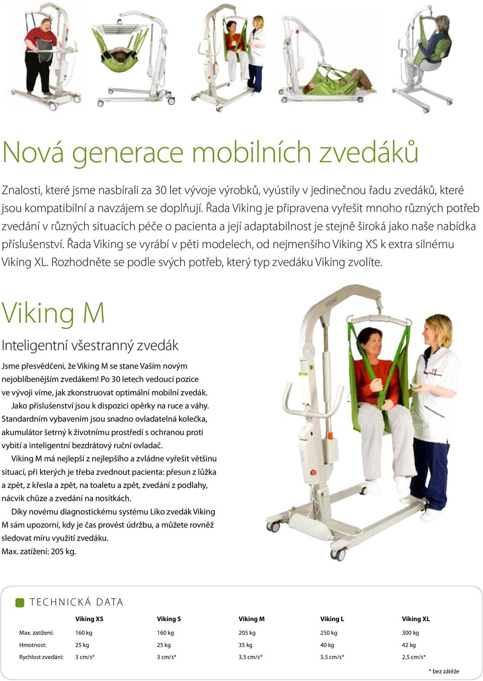 Řada Viking se vyrábí v pěti modelech, od nejmenšího Viking XS k extra silnému Viking XL. Rozhodněte se podle svých potřeb, který typ zvedáku Viking zvolíte.