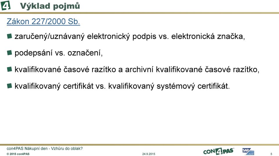 elektronická značka, podepsání vs.