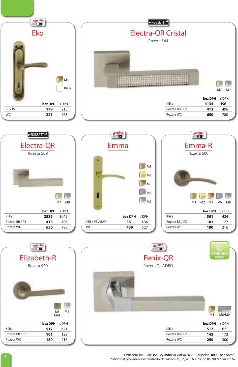 WC 180 216 Elizabeth-R Rozeta 950 Fenix-QR Rozeta QUADRO MAT M6/ Klika 517 621 Rozeta BB / PZ 101 122 Rozeta WC 180 216 Klika 517 621 Rozeta BB / PZ 143 172 Rozeta WC