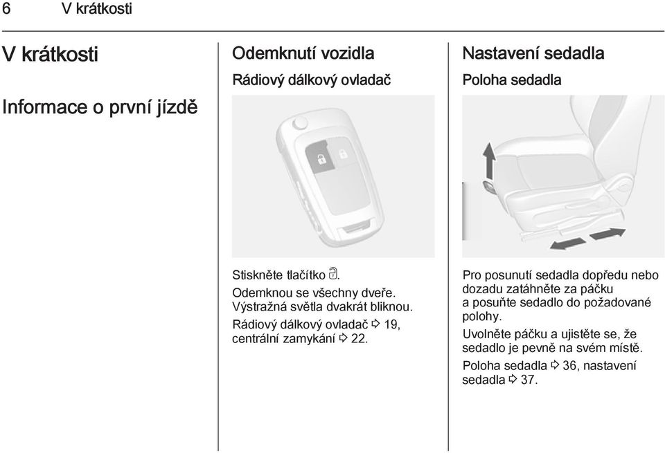 Rádiový dálkový ovladač 3 19, centrální zamykání 3 22.