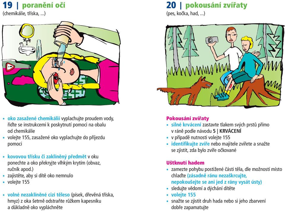 v oku ponechte a oko překryjte vlhkým krytím (obvaz, ručník apod.