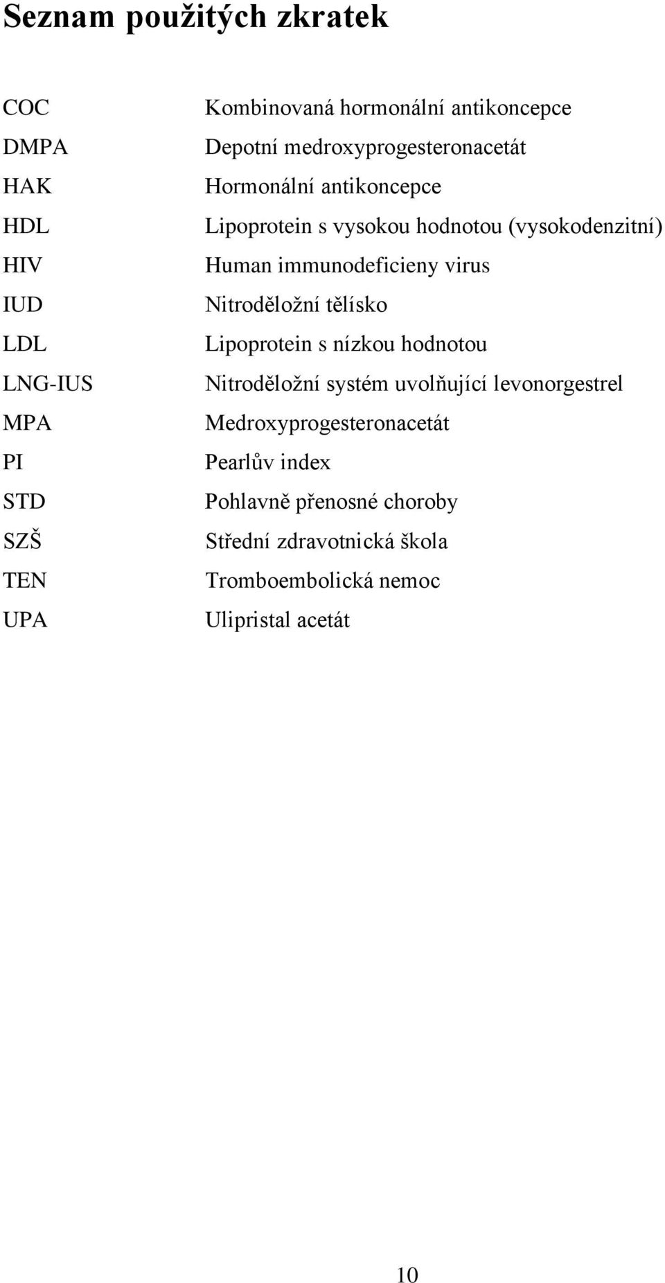 immunodeficieny virus Nitroděložní tělísko Lipoprotein s nízkou hodnotou Nitroděložní systém uvolňující levonorgestrel