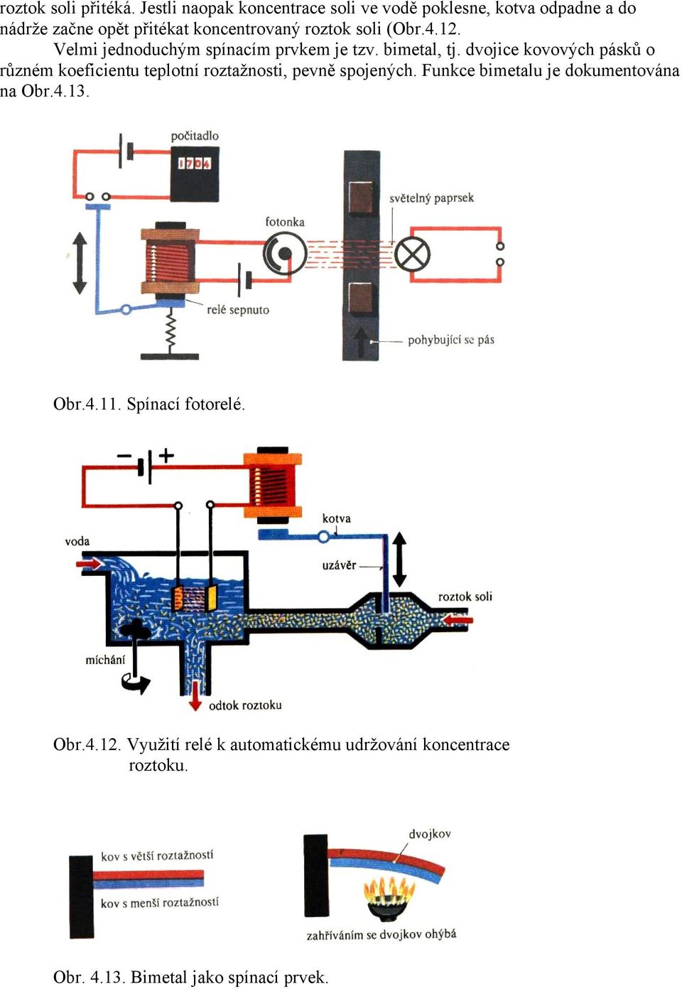 soli (Obr.4.12. Velmi jednoduchým spínacím prvkem je tzv. bimetal, tj.