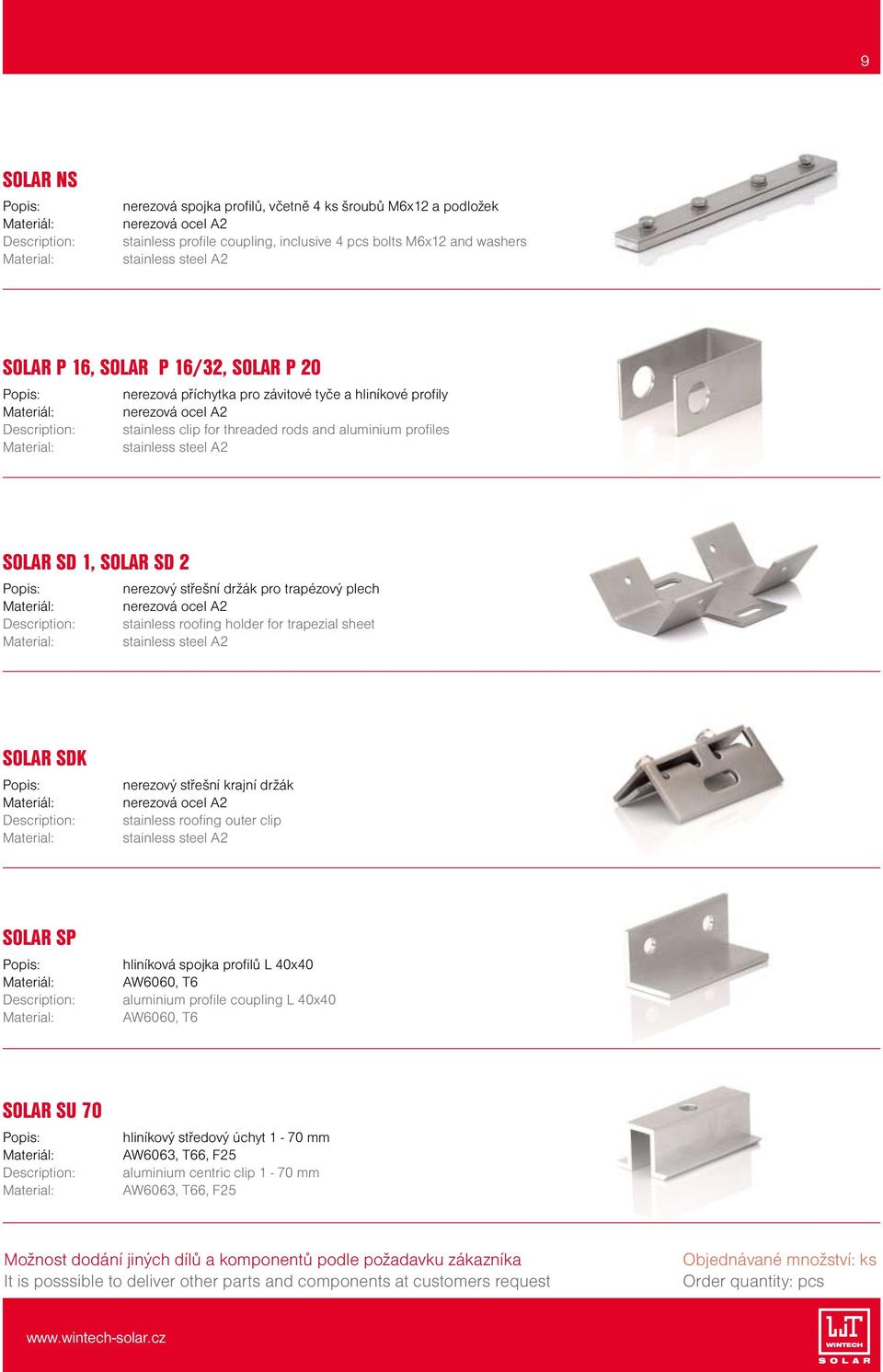 steel A2 SOLAR SD 1, SOLAR SD 2 nerezový střešní držák pro trapézový plech Materiál: nerezová ocel A2 stainless roofing holder for trapezial sheet Material: stainless steel A2 SOLAR SDK Materiál: