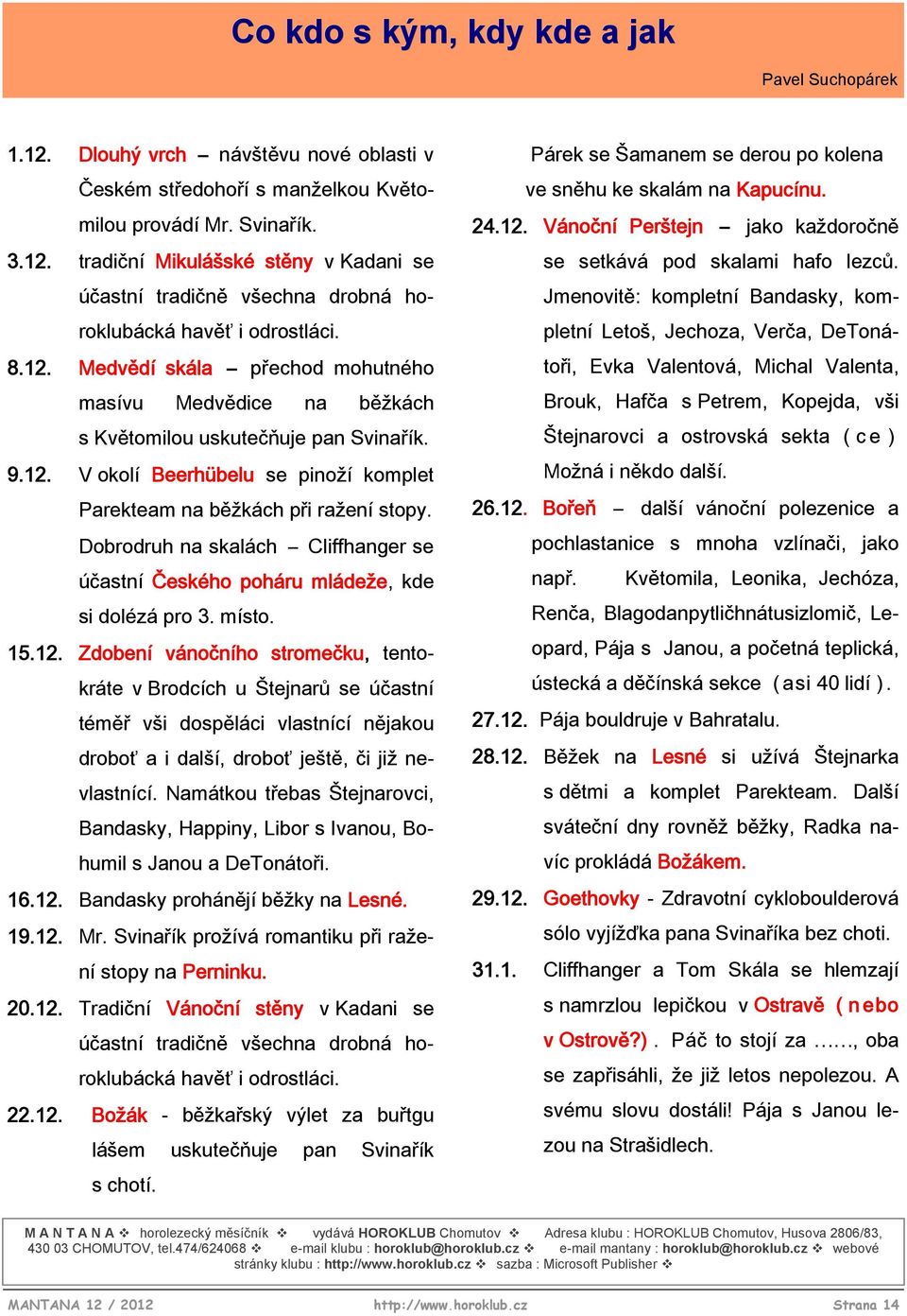 Dobrodruh na skalách Cliffhanger se účastní Českého poháru mládeže, kde si dolézá pro 3. místo. 15.12.