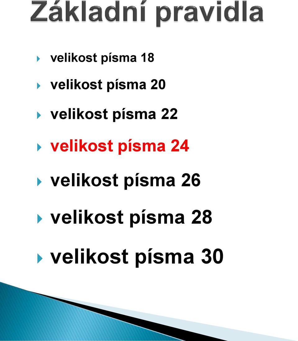 velikost písma 24 velikost