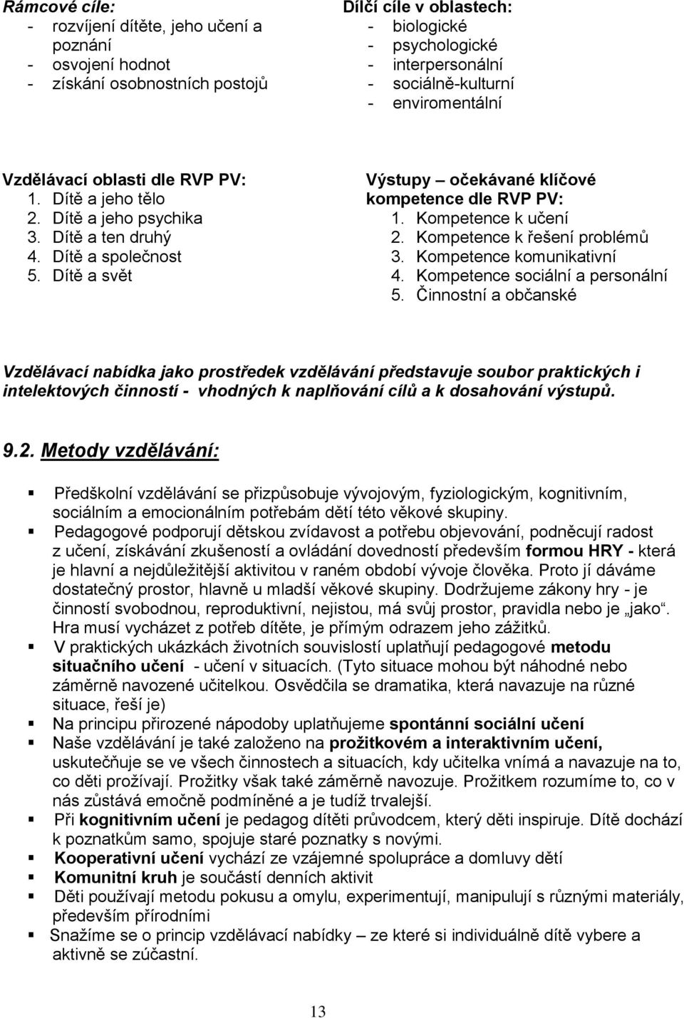 Kompetence k učení 2. Kompetence k řešení problémů 3. Kompetence komunikativní 4. Kompetence sociální a personální 5.