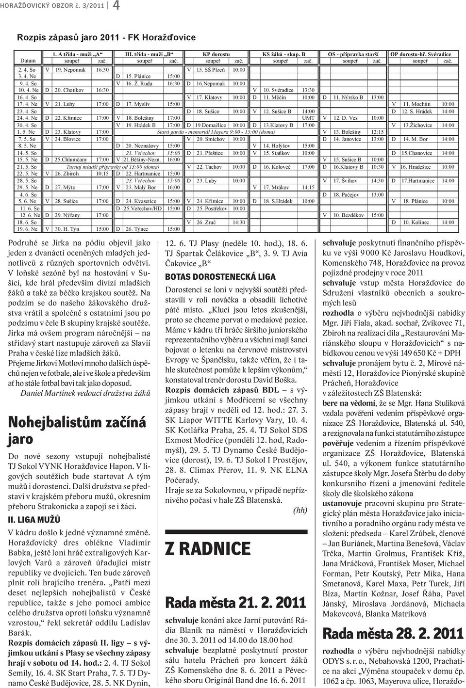 Ruda 16:30 D 1 16.Nepomuk 10:00 10. 4. Ne D 20. Chotíkov 16:30 V 10. Svéradice 13:30 16. 4. So V 1 17. Klatovy 10:00 D 11. Měčín 10:00 D 11. Nýrsko B 13:00 17. 4. Ne V 21. Luby 17:00 D 17.