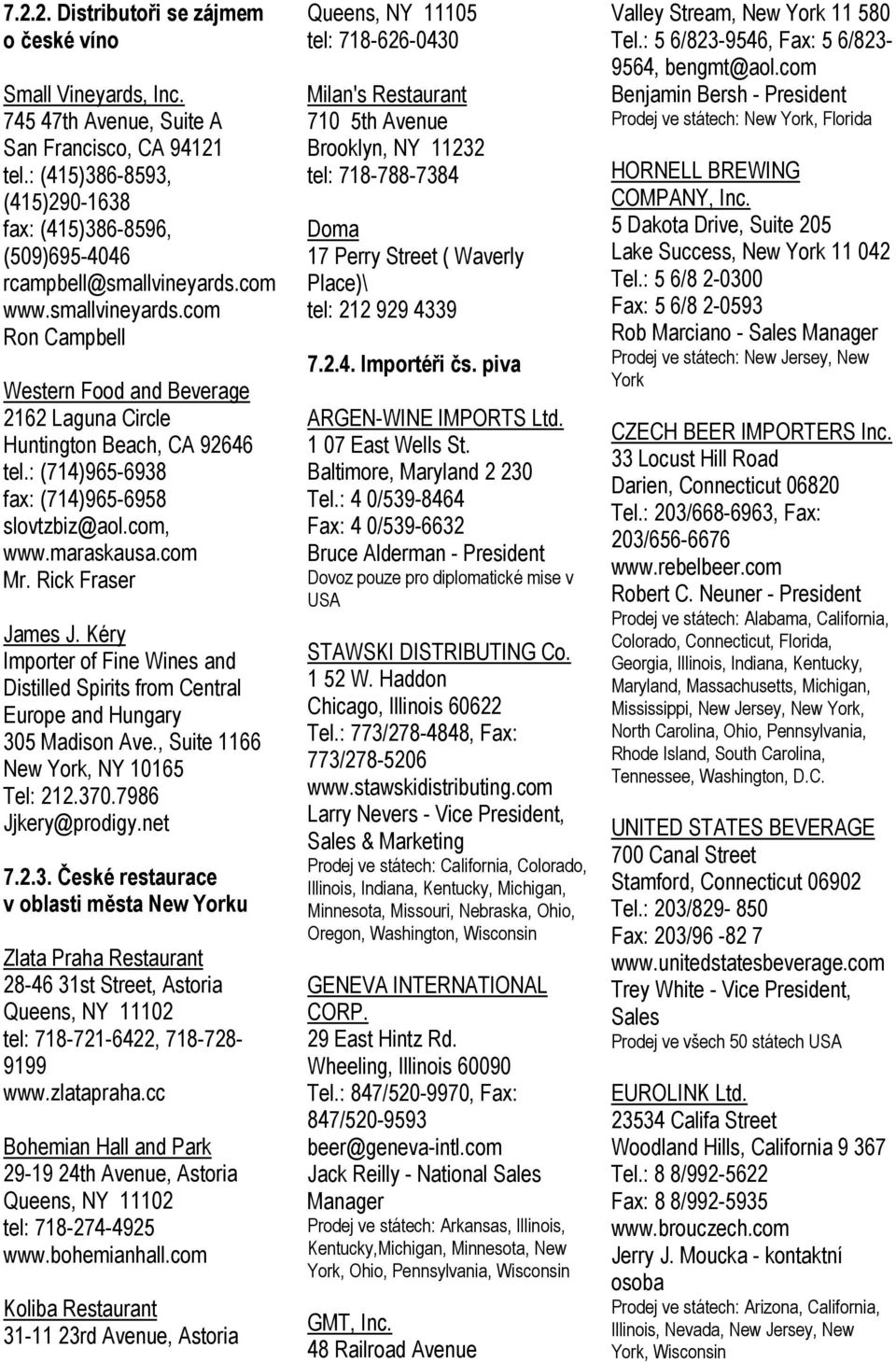 : (714)965-6938 fax: (714)965-6958 slovtzbiz@aol.com, www.maraskausa.com Mr. Rick Fraser James J. Kéry Importer of Fine Wines and Distilled Spirits from Central Europe and Hungary 305 Madison Ave.