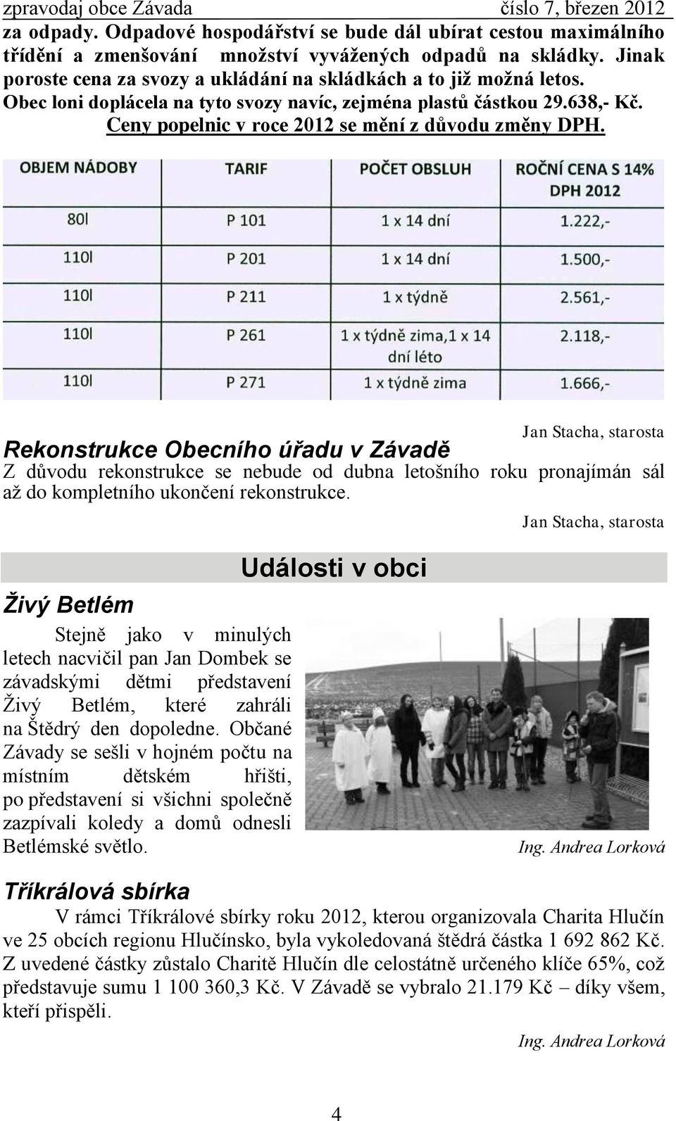 Ceny popelnic v roce 2012 se mění z důvodu změny DPH.