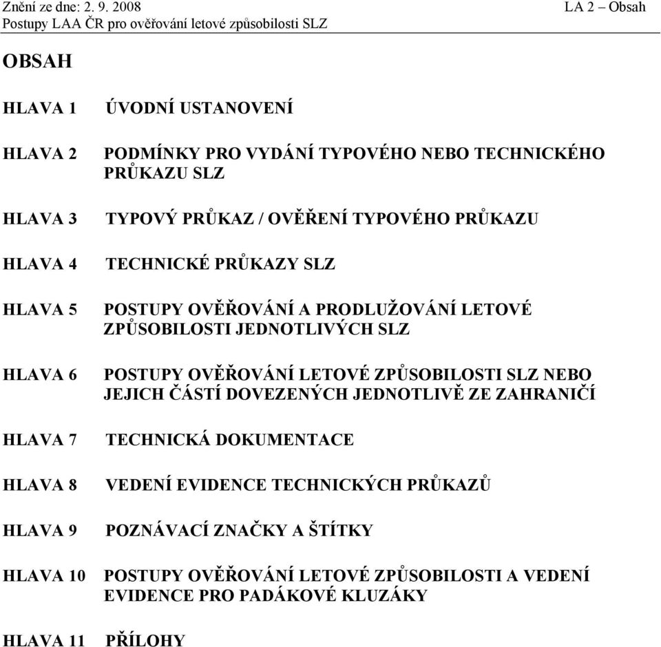 ÚVODNÍ USTANOVENÍ PODMÍNKY PRO VYDÁNÍ TYPOVÉHO NEBO TECHNICKÉHO PRŮKAZU SLZ TYPOVÝ PRŮKAZ / OVĚŘENÍ TYPOVÉHO PRŮKAZU TECHNICKÉ PRŮKAZY SLZ POSTUPY OVĚŘOVÁNÍ A