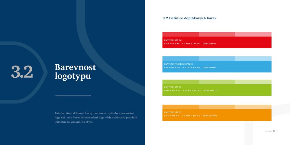 B 31 C 50 M 0 Y 100 K 0 HTML #95C11F Tato kapitola definuje barvy pro různé způsoby zpracování loga tak, aby barevné