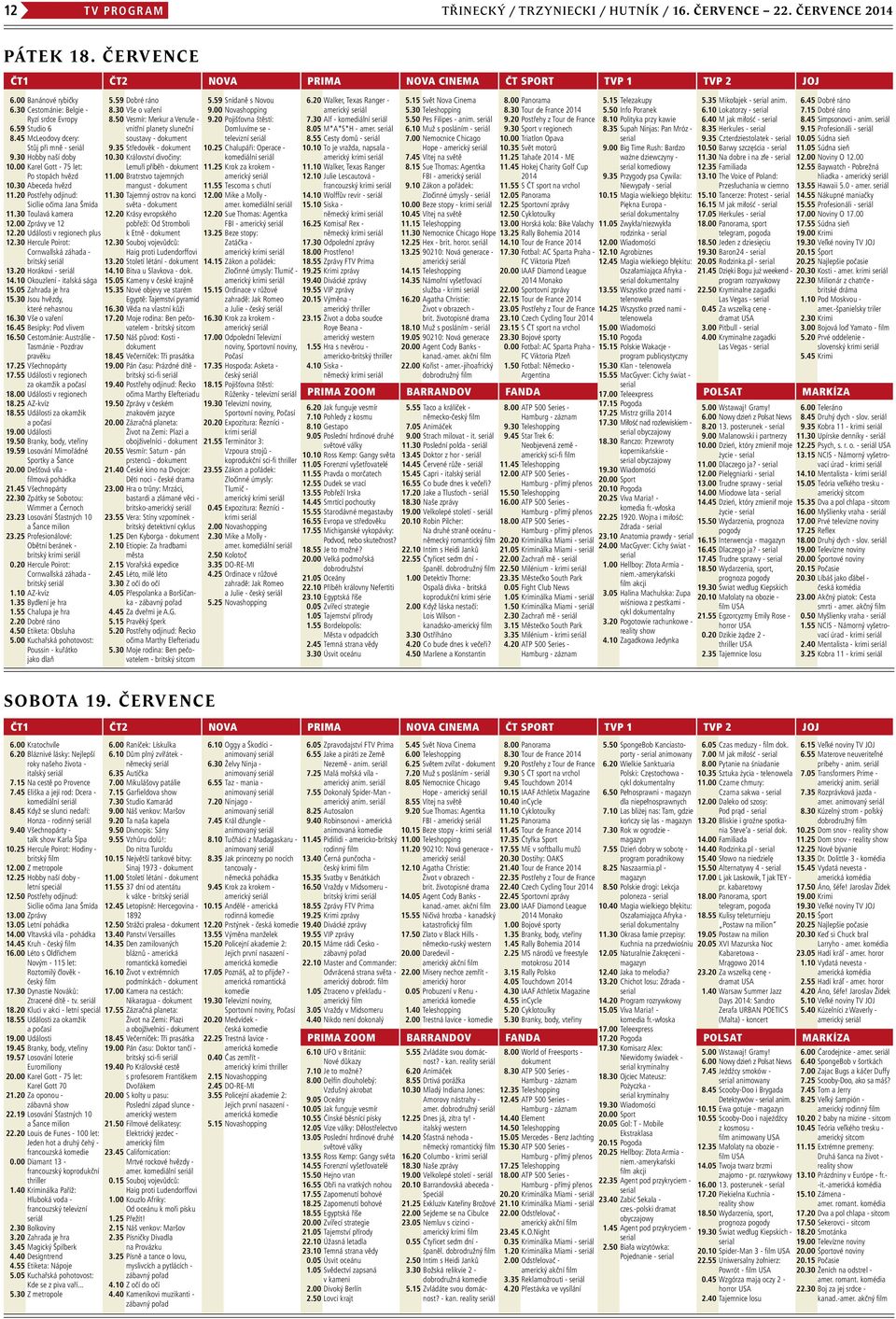 20 Postřehy odjinud: Sicílie očima Jana Šmída 11.30 Toulavá kamera 12.00 Zprávy ve 12 12.20 Události v regionech plus 12.30 Hercule Poirot: Cornwallská záhada - britský seriál 13.