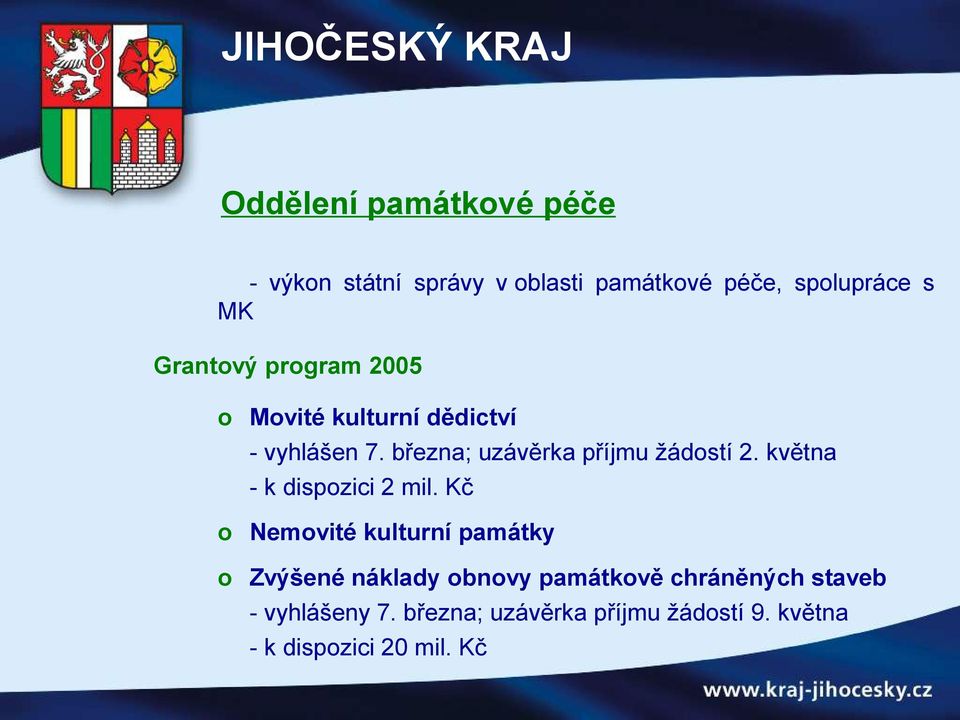 března; uzávěrka příjmu žádostí 2. května - k dispozici 2 mil.