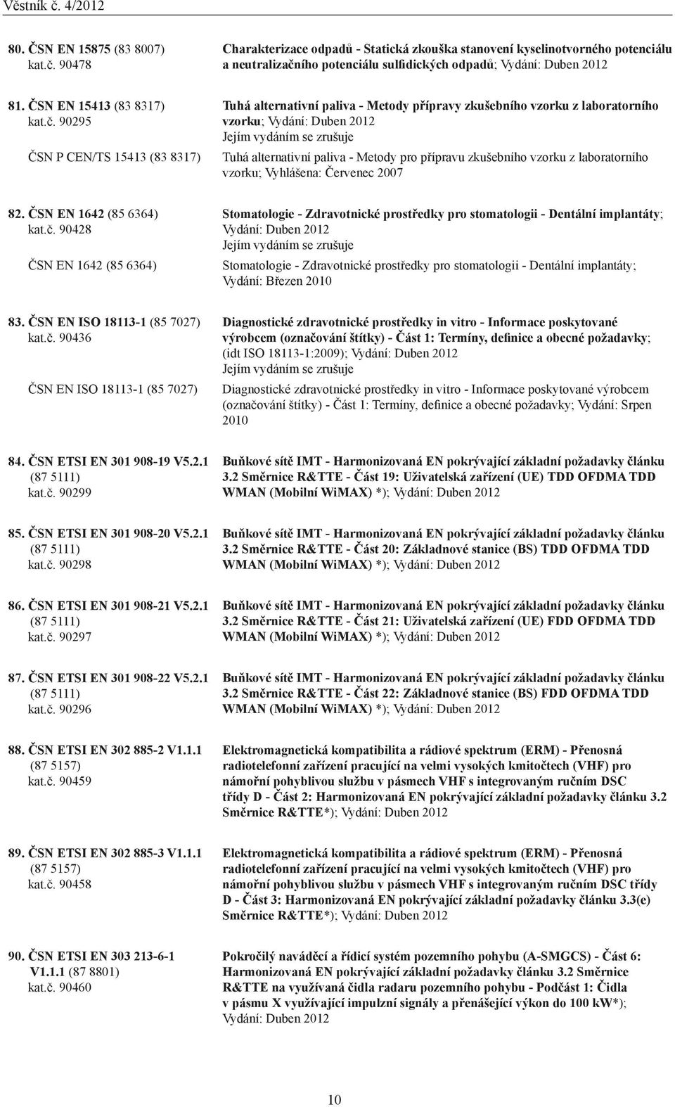 90295 ČSN P CEN/TS 15413 (83 8317) Tuhá alternativní paliva - Metody přípravy zkušebního vzorku z laboratorního vzorku; Vydání: Duben 2012 Tuhá alternativní paliva - Metody pro přípravu zkušebního