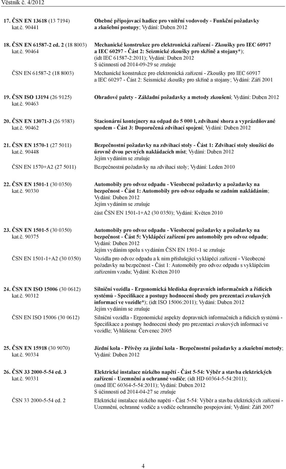 í požadavky a zkušební postupy; Vydání: Duben 2012 18. ČSN EN 61587-2 ed. 2 (18 8003) kat.č.