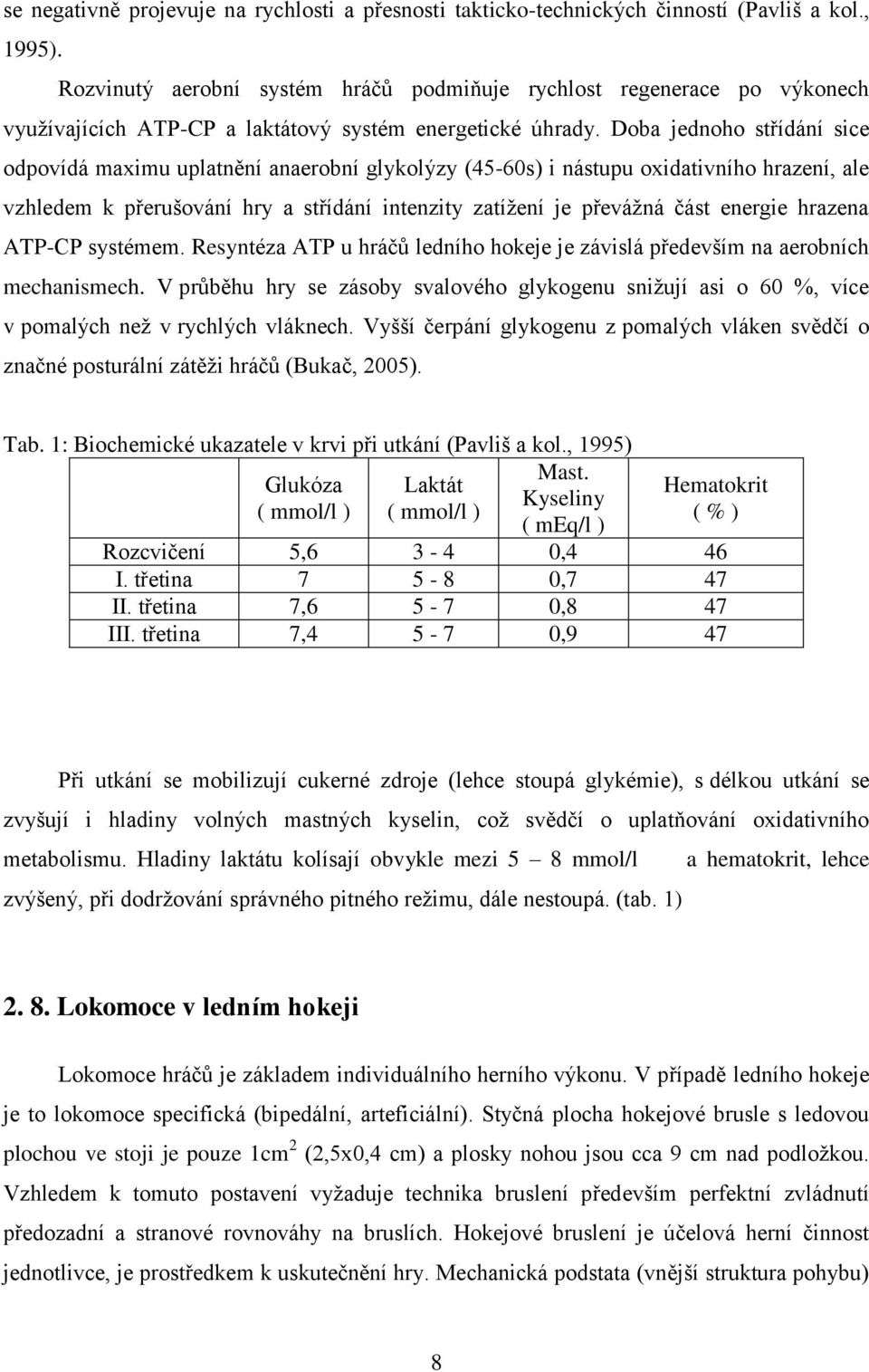 Doba jednoho střídání sice odpovídá maximu uplatnění anaerobní glykolýzy (45-60s) i nástupu oxidativního hrazení, ale vzhledem k přerušování hry a střídání intenzity zatížení je převážná část energie