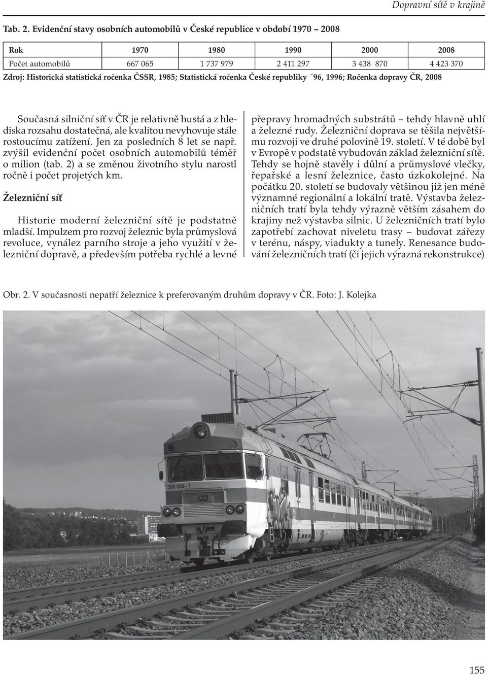 ročenka ČSSR, 1985; Statistická ročenka České republiky 96, 1996; Ročenka dopravy ČR, 2008 Současná silniční síť v ČR je relativně hustá a z hlediska rozsahu dostatečná, ale kvalitou nevyhovuje stále