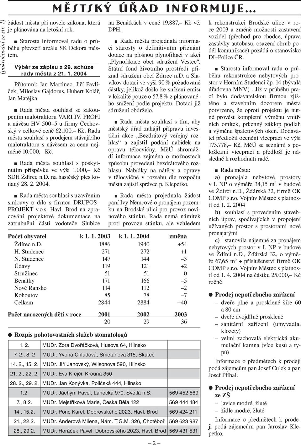 PROFI a návěsu HV 500 5 u firmy Čechovský v celkové ceně 62.100, Kč. Rada města souhlasí s prodejem stávajícího malotraktoru s návěsem za cenu nejméně 10.000, Kč.