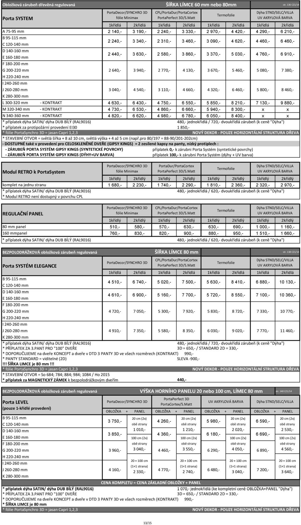 136 CZ1/14 Dýha STND/SELC/VILLA UV AKRYLOVÁ BARVA 1křídlá 2křídlá 1křídlá 2křídlá 1křídlá 2křídlá 1křídlá 2křídlá 2 140,- 3 190,- 2 240,- 3 330,- 2 970,- 4 420,- 4 290,- 6 210,- 2 240,- 3 340,- 2