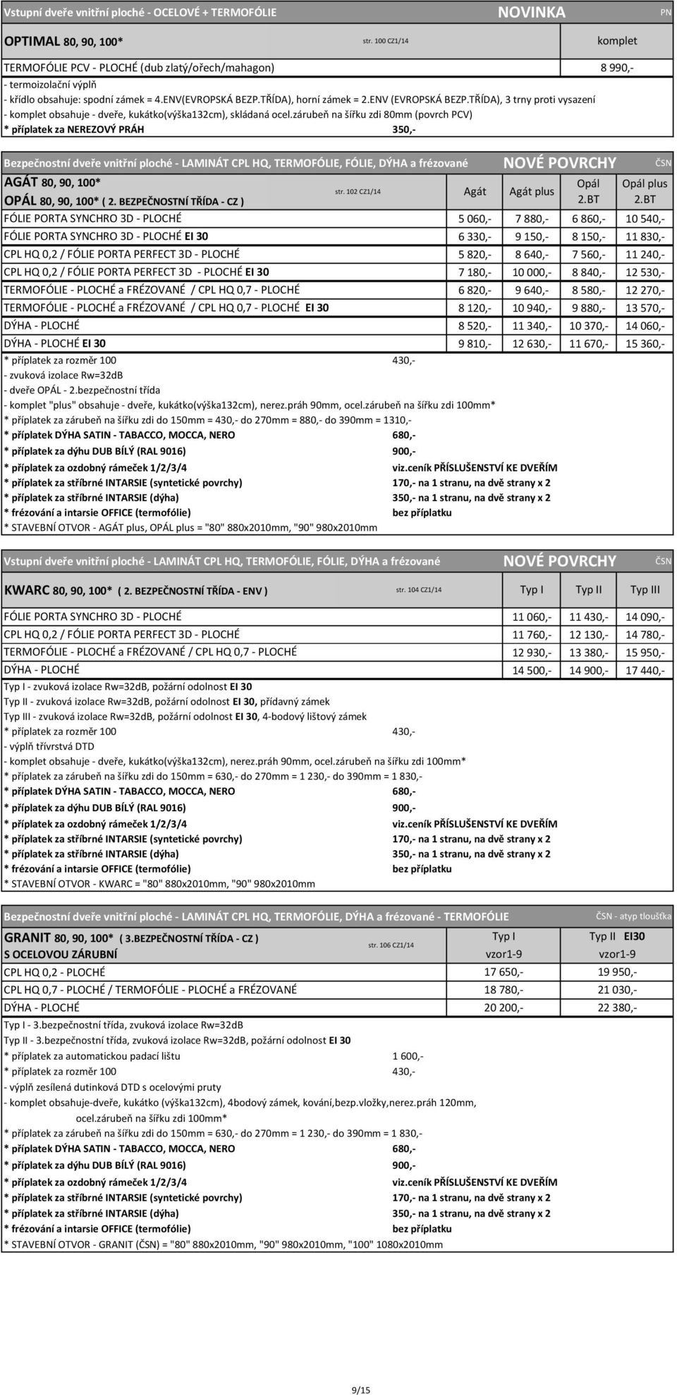 TŘÍDA), 3 trny proti vysazení - komplet obsahuje - dveře, kukátko(výška132cm), skládaná ocel.