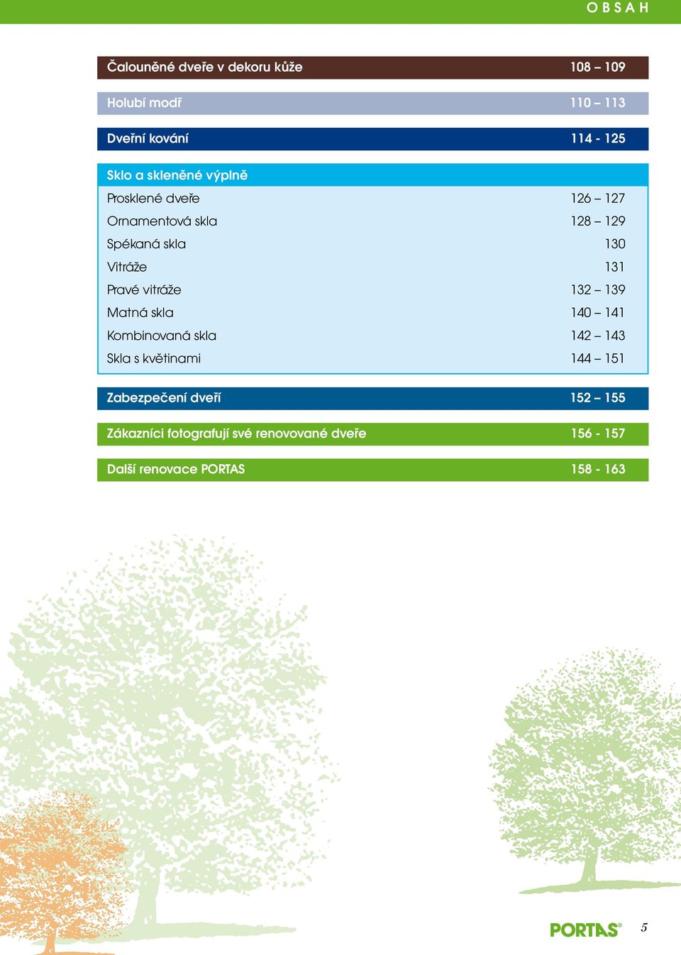 Pravé vitráže 132 139 Matná skla 140 141 Kombinovaná skla 142 143 Skla s květinami 144 151