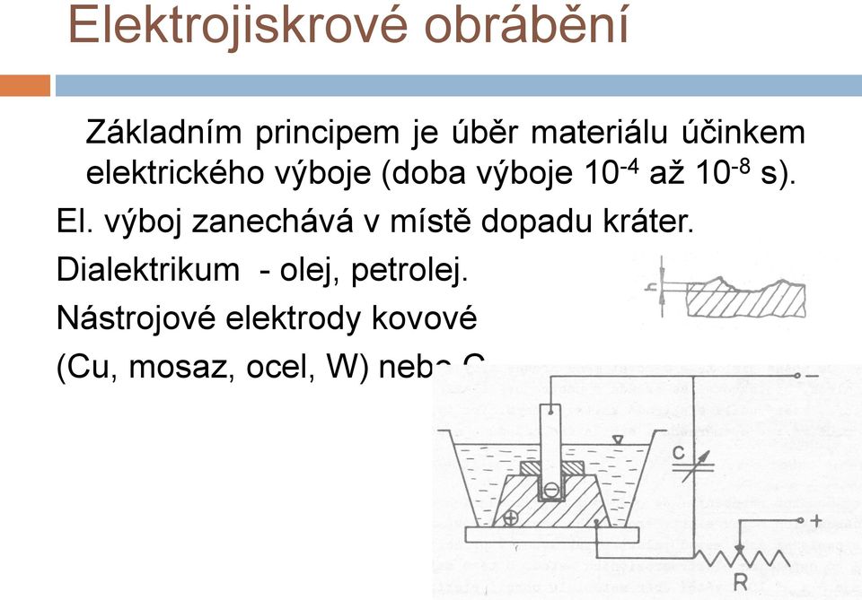 výboj zanechává v místě dopadu kráter.