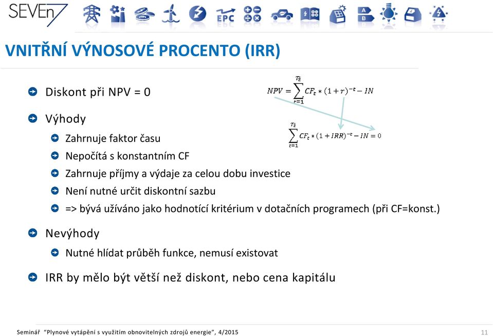 kritérium v dotačních programech (při CF=konst.