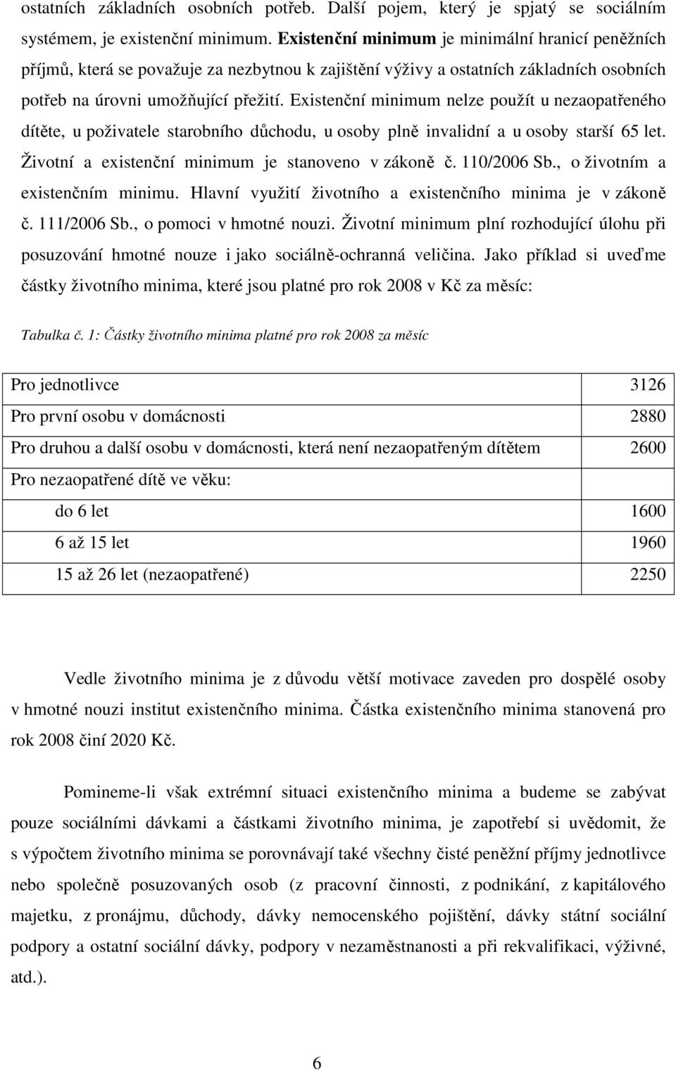 Existenční minimum nelze použít u nezaopatřeného dítěte, u poživatele starobního důchodu, u osoby plně invalidní a u osoby starší 65 let. Životní a existenční minimum je stanoveno v zákoně č.