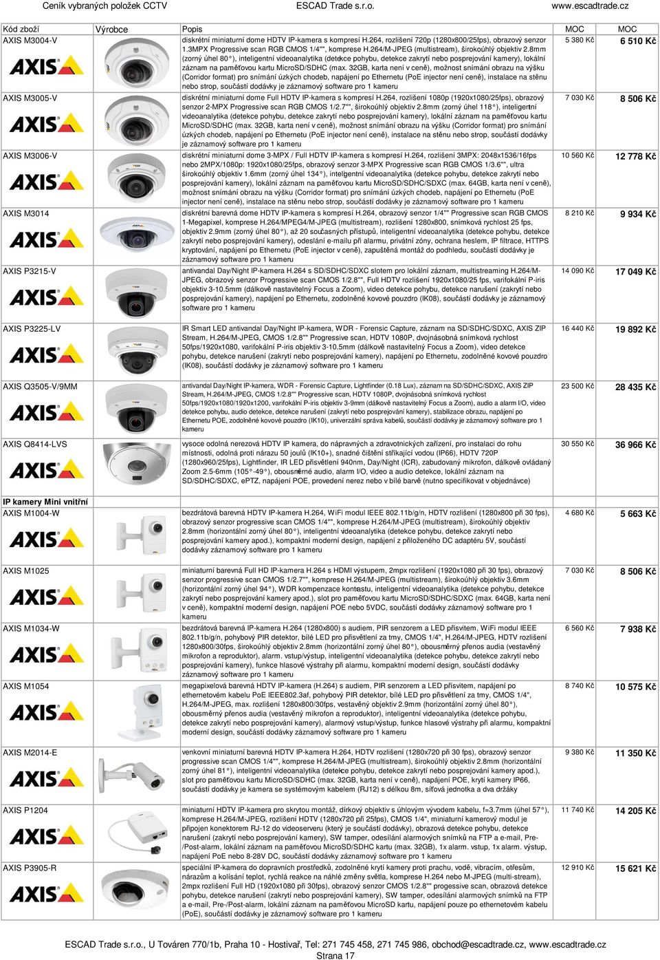 8mm (zorný úhel 80 ), inteligentní videoanalytika (detekce pohybu, detekce zakrytí nebo posprejování kamery), lokální záznam na paměťovou kartu MicroSD/SDHC (max.