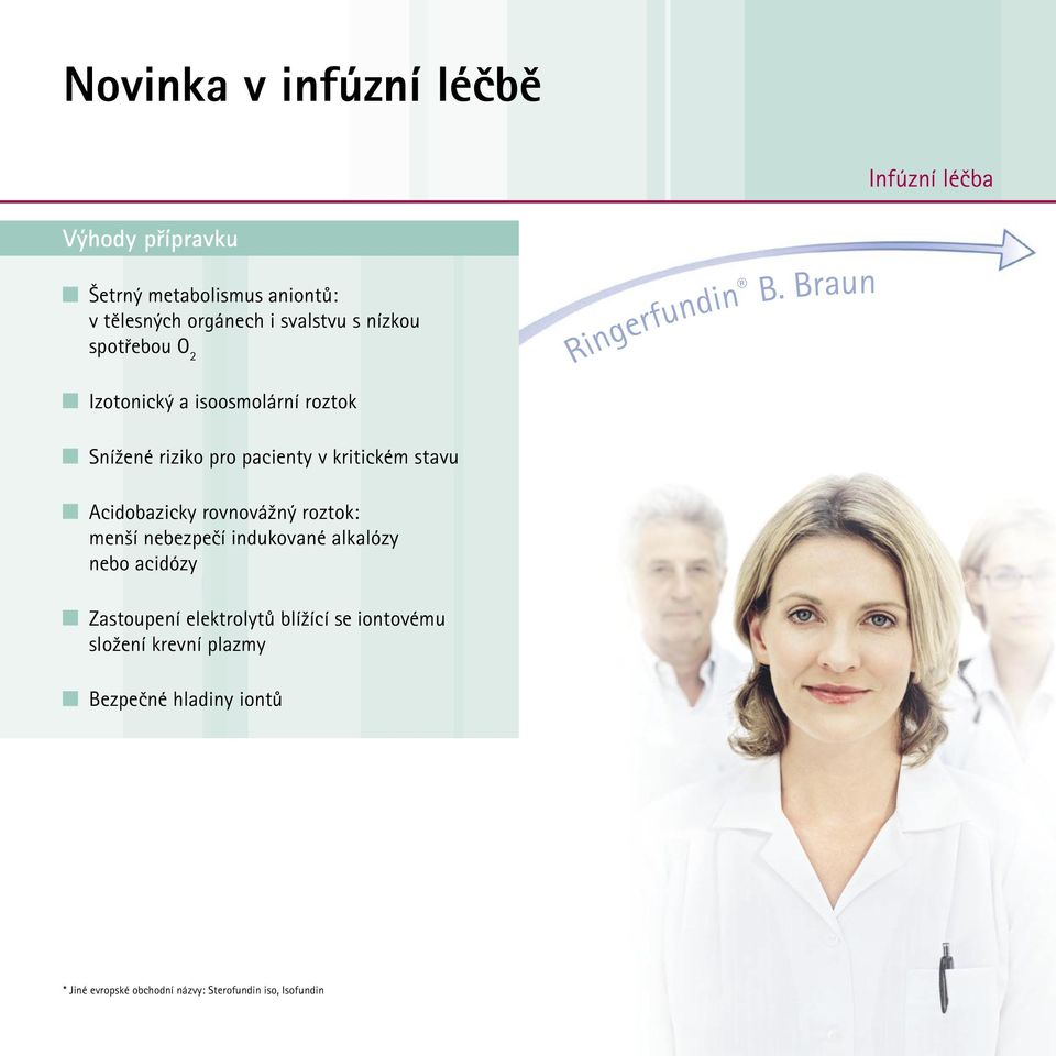 Braun Snížené riziko pro pacienty v kritickém stavu Acidobazicky rovnovážný roztok: menší nebezpečí indukované