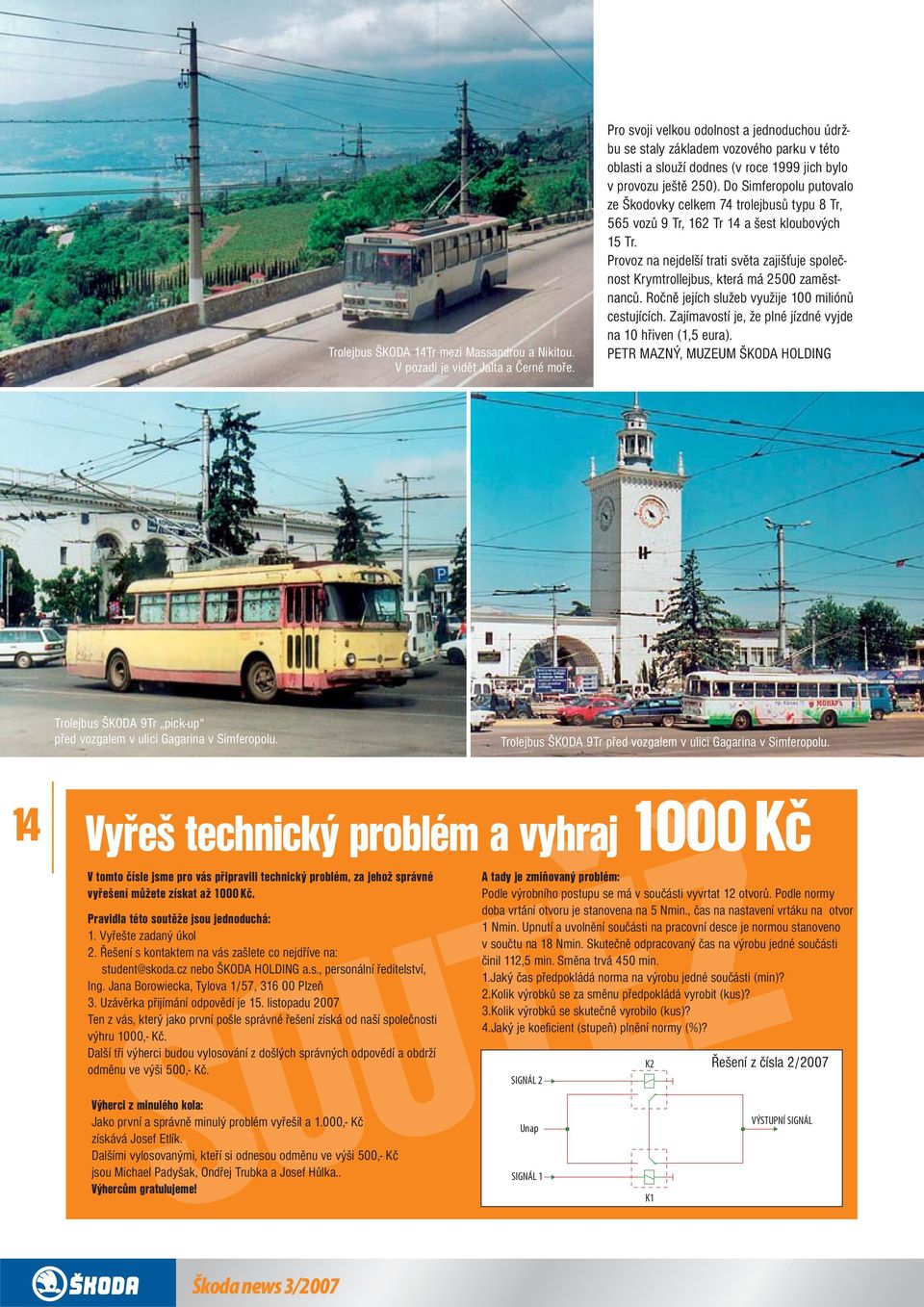 Do Simferopolu putovalo ze Škodovky celkem 74 trolejbusů typu 8 Tr, 565 vozů 9 Tr, 162 Tr 14 a šest kloubových 15 Tr.