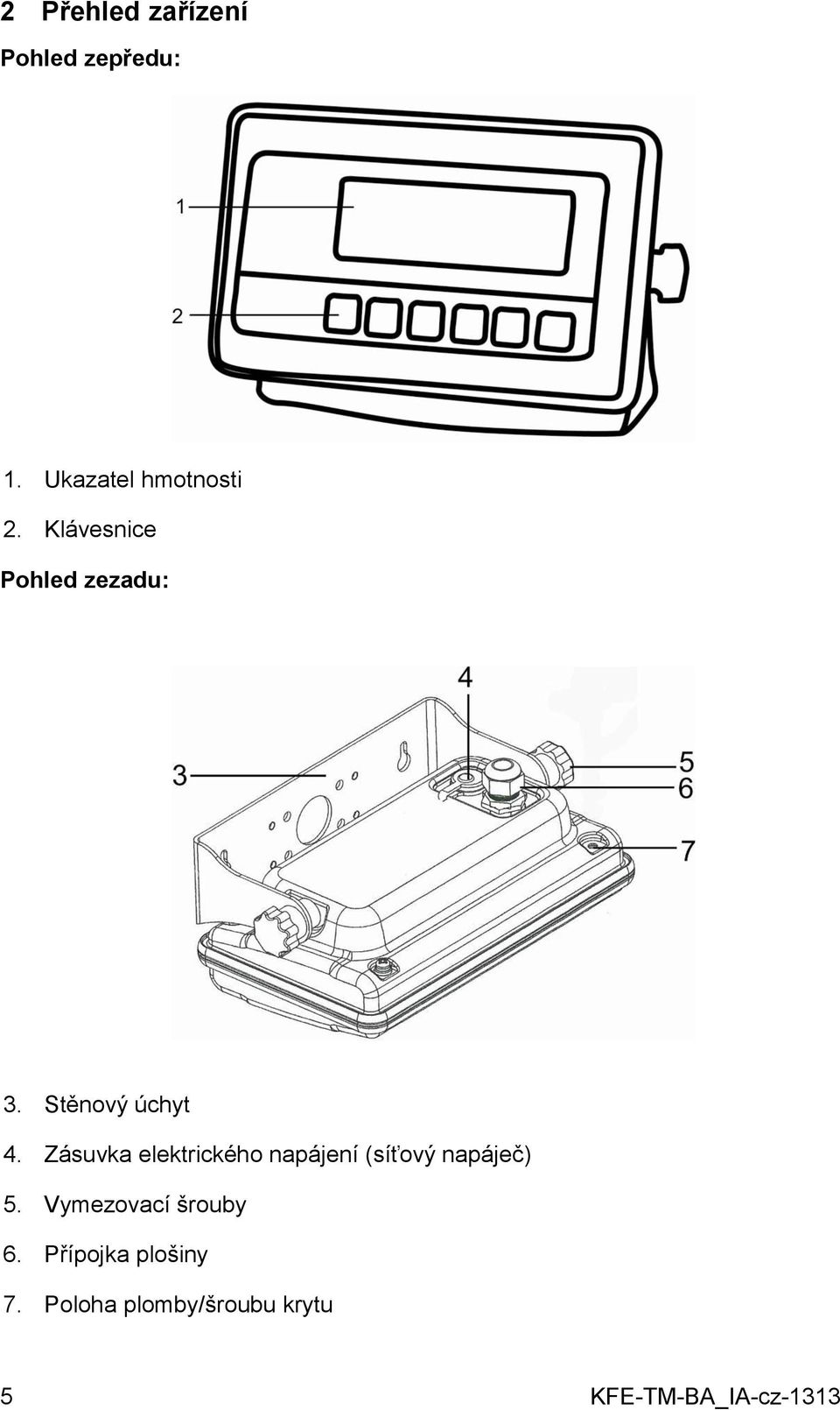 Zásuvka elektrického napájení (síťový napáječ) 5.