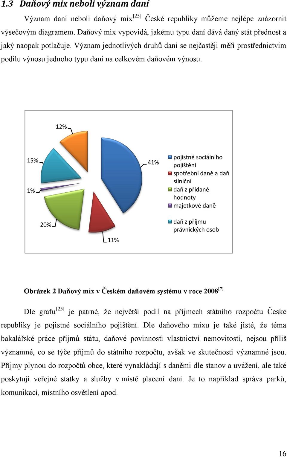 Význam jednotlivých druhů daní se nejčastěji měří prostřednictvím podílu výnosu jednoho typu daní na celkovém daňovém výnosu.