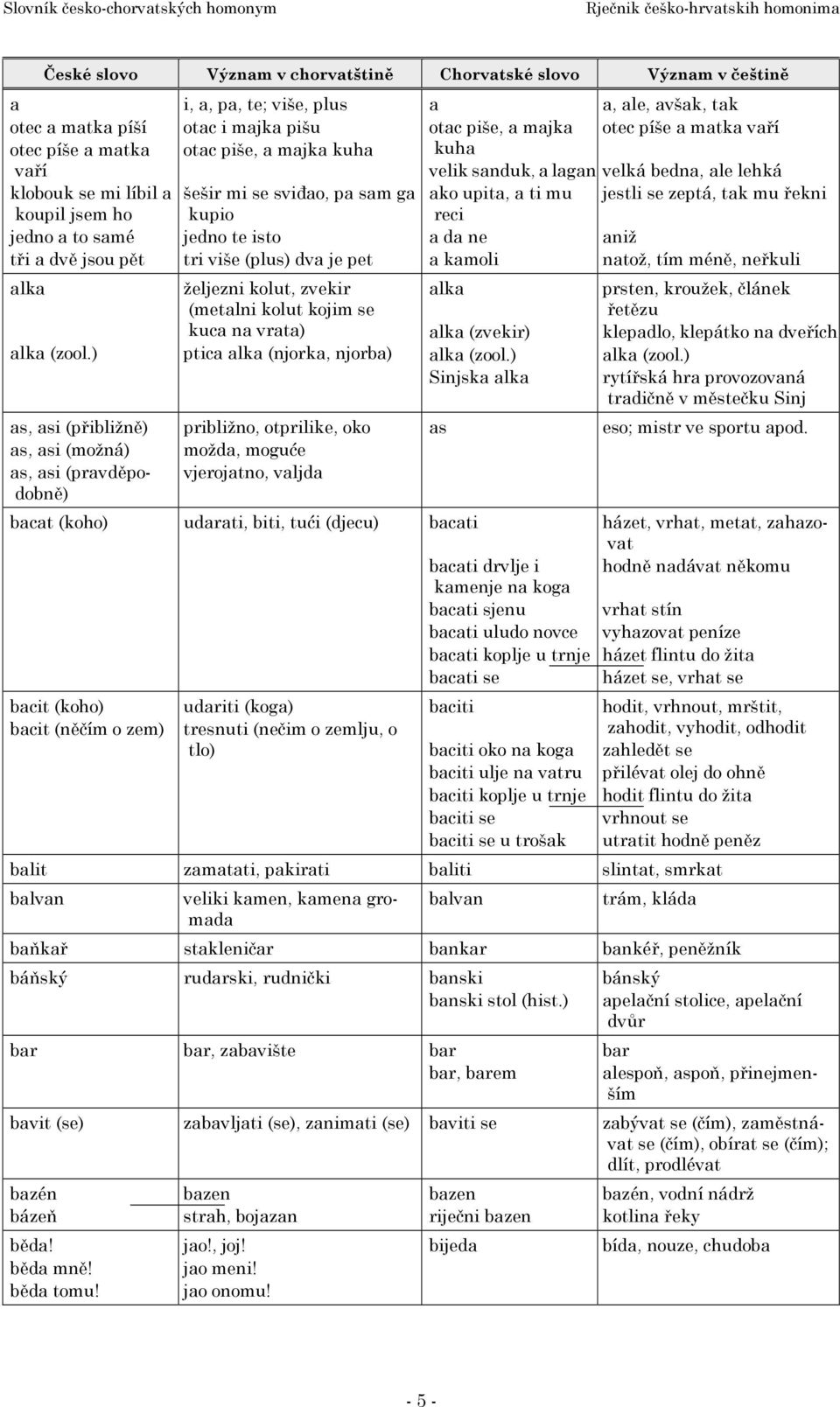 je pet željezni kolut, zvekir (metalni kolut kojim se kuca na vrata) ptica alka (njorka, njorba) približno, otprilike, oko možda, moguće vjerojatno, valjda a otac piše, a majka kuha velik sanduk, a