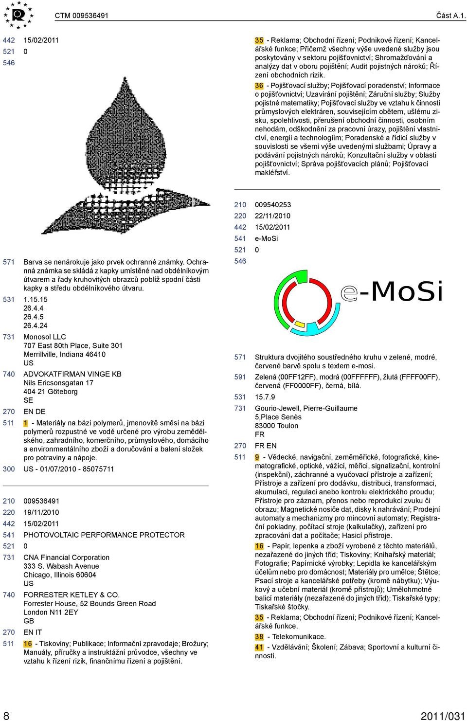 546 35 - Reklama; Obchodní řízení; Podnikové řízení; Kancelářské funkce; Přičemž všechny výše uvedené služby jsou poskytovány v sektoru pojišťovnictví; Shromažďování a analýzy dat v oboru pojištění;