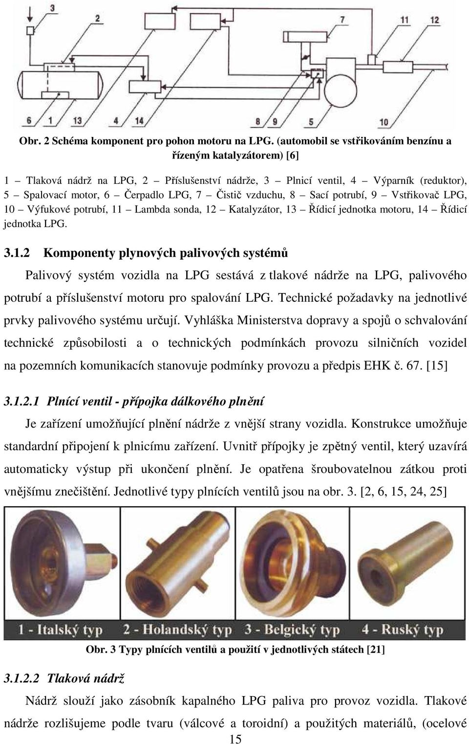 vzduchu, 8 Sací potrubí, 9 Vstřikovač LPG, 10