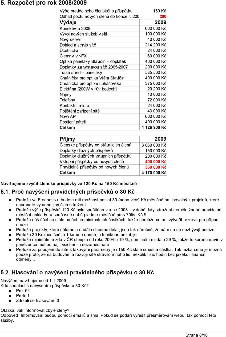 Protože výše příspěvků 120 Kč 