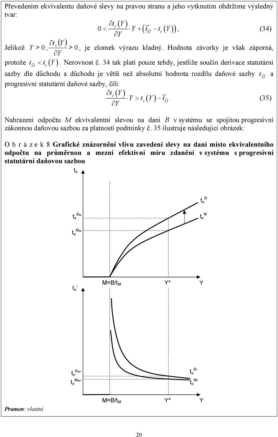 34 tak platí pouze tehdy, jetliže oučin derivace tatutární protože ( ) M azby dle důchodu a důchodu je větší než abolutní hodnota rozdílu daňové azby t M a progreivní tatutární daňové azby, čili: t (