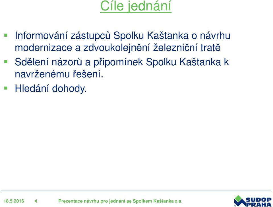 připomínek Spolku Kaštanka k navrženému řešení. Hledání dohody.